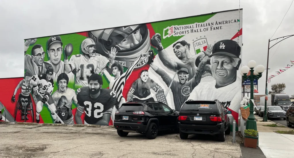 National Italian American Sports Hall of Fame NIASHF Building Mural